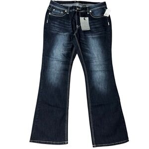 NWT Love Nation Women’s 18W Bootcut Jeans Dark Wash Rhinestone Pocket